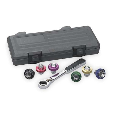 Gearwrench 7 Piece 3/8" Drive 6 Point Magnetic Oil Drain Plug Metric Socket Set 3870D