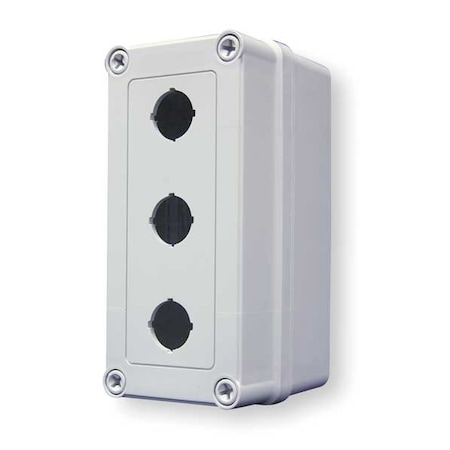 Hoffman Pushbutton Enclosure, 30mm, 3 Hole, Plastic VM933-PBS3