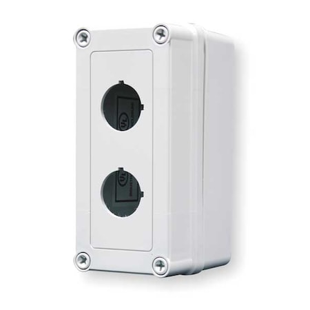 Hoffman Pushbutton Enclosure, 30mm, 2 Hole, Plastic VM733-PBS2