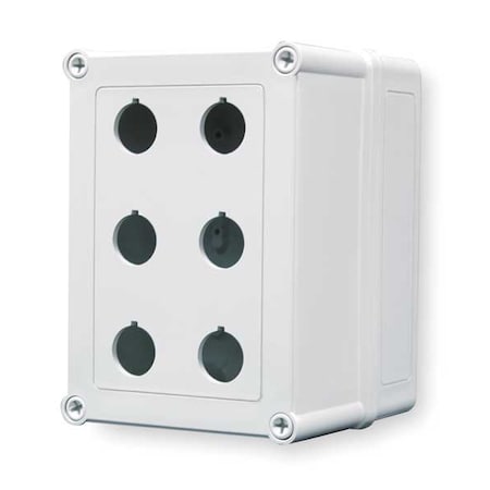 Hoffman Pushbutton Enclosure, 22mm, 6.65 in. H VM755-PBM6