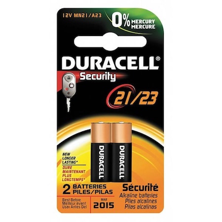 Duracell Battery, 21, Alkaline, 12V, PK2 MN21B2PK