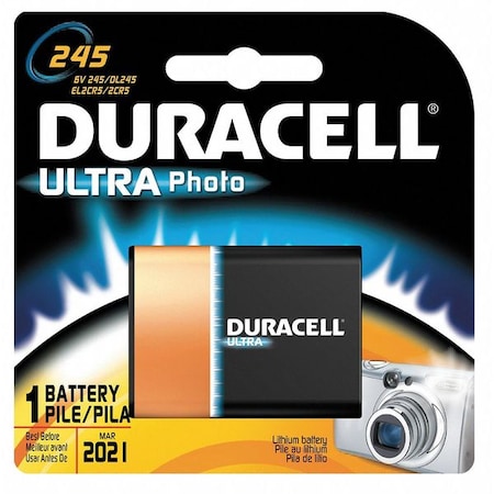Duracell Battery, 245, Lithium, 6V DL245BPK