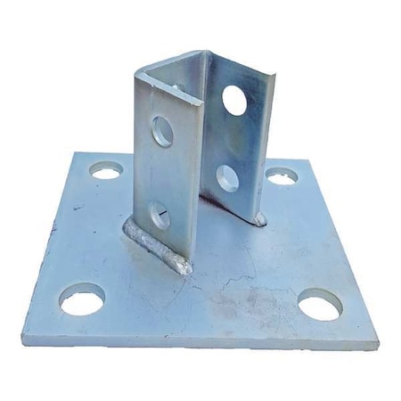 Zoro Select Post Base, 6 In, Silver, Material: Steel V645EG