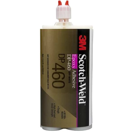 3M Epoxy Adhesive, DP460 Series, Off-White, 2:01 Mix Ratio, 4 hr Functional Cure, Dual-Cartridge DP460