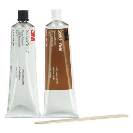 3M Epoxy Adhesive, 2216 Series, Clear, Dual-Cartridge, 6 PK, 1:01 Mix Ratio, 16 hr Functional Cure 2216