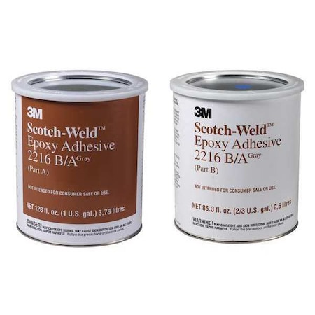 3M Hot Melt Adhesive, 2216 Series, Yellow, Can, 2 PK, 2:03 Mix Ratio, 12 hr Functional Cure 2216