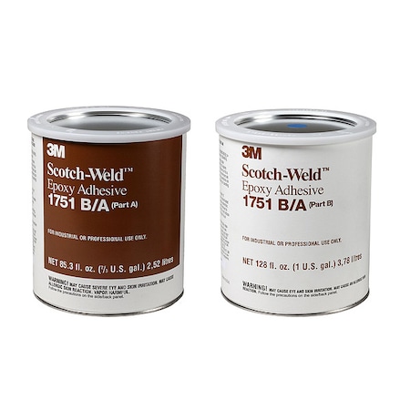 3M Epoxy Adhesive, 1751 Series, Clear, Dual-Cartridge, 2 PK, 3:02 Mix Ratio, 10 hr Functional Cure 1751