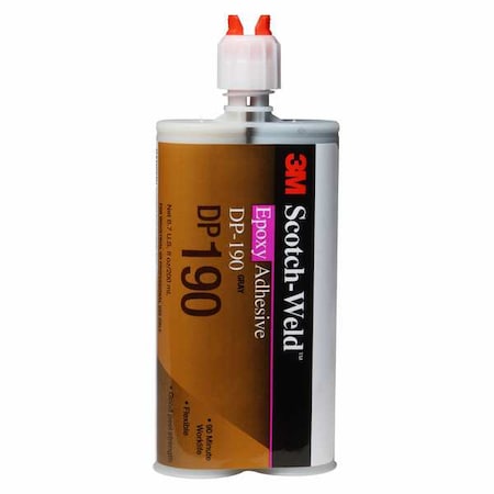 3M Epoxy Adhesive, DP190 Series, Clear, Dual-Cartridge, 12 PK, 1:01 Mix Ratio, 12 hr Functional Cure DP190