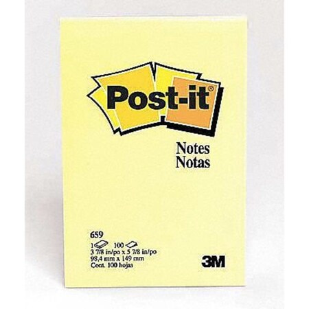 Post-It Sticky Notes, 4 x 6 In., Yellow, PK72 659