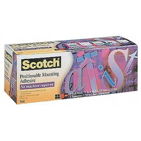 3M Positionable Adhesive, 16Inx50Ft, PK6 568