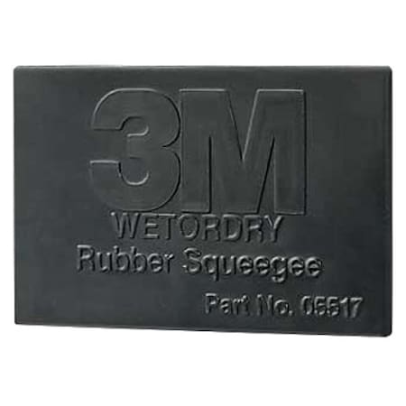 3M Rubber Squeegee, 2.75x4 1/4In, Black, PK50 05517