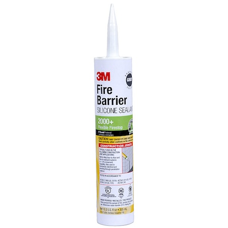 3M Fire Barrier Sealant, 10.3 oz., Gray, PK12 2000+10.3OZ