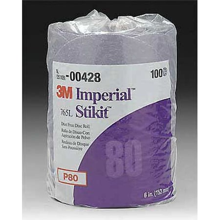 3M PSA Disc Roll, No Hole, 6 In, 80G, AlO, PK400 7000118779