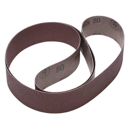 3M Sanding Belt, 2 in W, 72 in L, Coated, Aluminum Oxide, 80 Grit, Not Applicable, 341D, Brown 60440196727