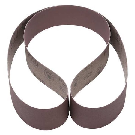 3M Sanding Belt, 2 in W, 60 in L, Coated, Aluminum Oxide, P120 Grit, Not Applicable, 341D, Brown 7010361720