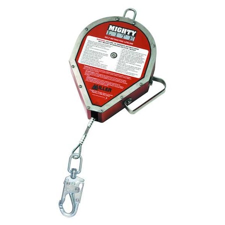 Miller Self Retracting Lifeline, 100 ft., Red RL100G-Z7/100FT