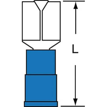 3M Female Disconnect, Blue, 16-14AWG, PK1000 MVI14-250DFK