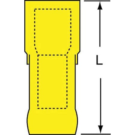 3M Female Disconnect, Yellow, 12-10AWG, PK500 MNGI10-250DFIK