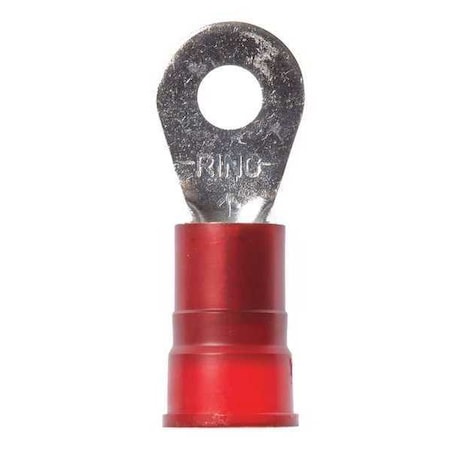 3M Ring Terminal, #10 Stud Size, 8 AWG, 1,000 V, Nylon Insulated, Red, Crimp Termination Only, 200 PK MN8-10R/SK
