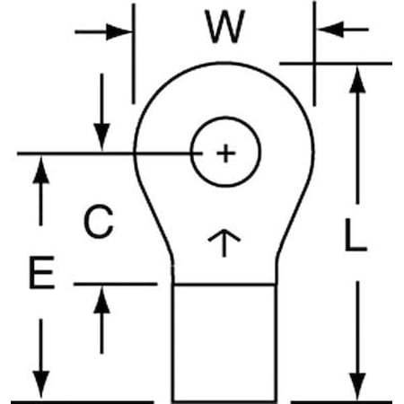 3M Ring Terminal, #6 Stud Size, 10 AWG, 1,000 V, Bare Insulated, Bare, Crimp Termination Only, 500 PK M10-6RK
