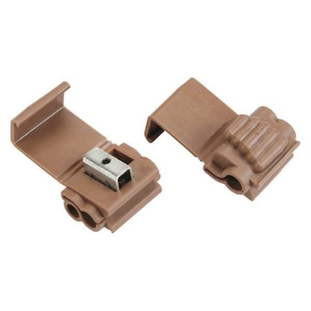 3M Insulation-Displacement Wire Connector, 10 AWG Max, 2 Port, Brown, Polypropylene Insulation, 600 V 902