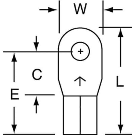 3M Ring Terminal, #4 Stud Size, 10 AWG, 600 V, Bare Insulated, Bare, Crimp Termination Only, 500 PK MU10-4R/SK