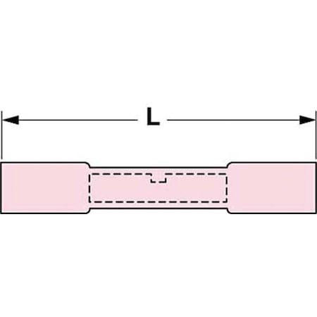3M Butt Splice Wire Connector, 18 AWG Max, Pink, Heat Shrink Insulation, 600 V, 250 PK MH18BCK