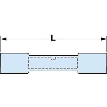 3M Butt Splice Wire Connector, 14 AWG Max, Blue, Heat Shrink Insulation, 600 V, 250 PK MH14BCK