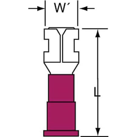 3M Female Disconnect, Red, 22-18AWG, PK1000 MNG18-187DFK