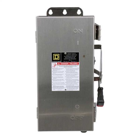 Square D Nonfusible Safety Switch, Heavy Duty, 600V AC, 3PST, 30 A, NEMA 4, 4X, 5 HU361DSEI