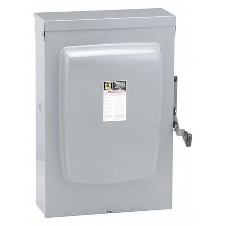Square D Fusible, Safety Switch, General Duty, 240 V, 2PST D225NR