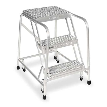 Cotterman 30 in H Aluminum Rolling Step, 3 Steps, 350 lb Load Capacity A3N2630A3B3C50P6