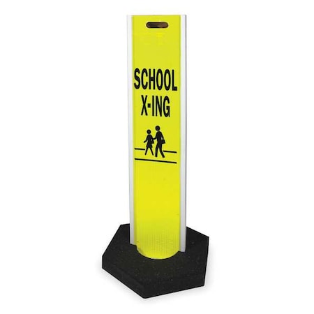 Zoro Select Barricade, Polypropylene, High Intensity Prismatic, 48 in Height, 8 in Length, 24 lb, Lime/White 03-760LIPX-20G