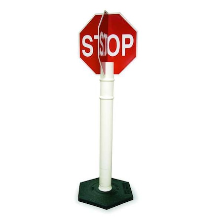 Cortina Safety Products Stop Sign, 56" Height, 11" Width, Plastic, Octagon, English 03-747QD