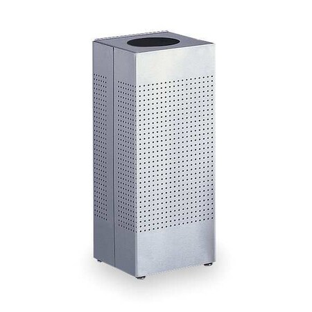 Rubbermaid Commercial 10 gal. Square Fire-Resistant Trash Can, Stainless Steel, 10-3/4" Dia, None FGSC10SSPL