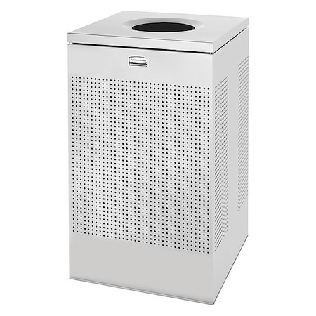 Rubbermaid Commercial SILHOUETTE 20 gal Square Indoor Metal Can, Silver Metallic, None, Steel, 18 3/4 in FGSC18EPLSM