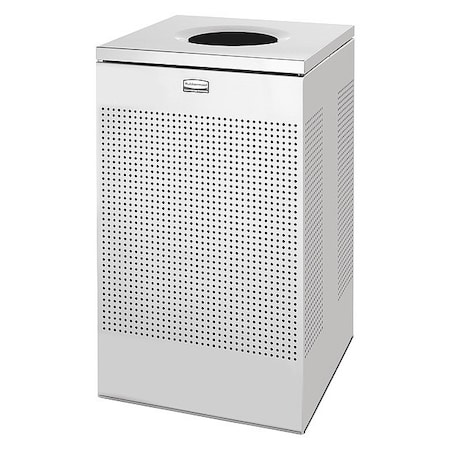 Rubbermaid Commercial SILHOUETTE 20 gal Square Trash Can, Stainless Steel, None, Stainless Steel, 18 3/4 in FGSC18SSPL