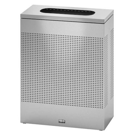 Rubbermaid Commercial SILHOUETTE 22-1/2 gal Rectangular Indoor Metal Can, Stainless Steel, None, Stainless Steel FGSR18SSPL