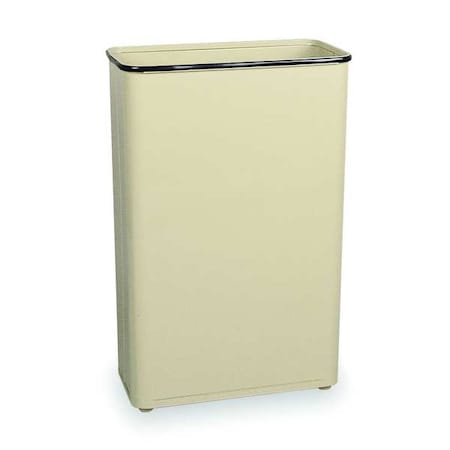Rubbermaid Commercial 24 gal Rectangular Indoor Metal Can, Almond, None, Steel, 21 in FGWB96RAL