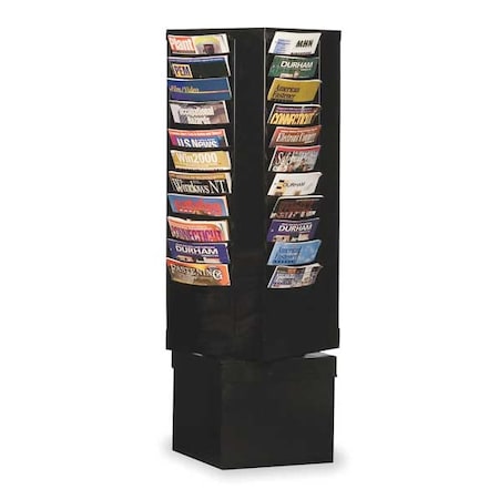 Durham Mfg Magazine Display 44 Compartments, 14-1/8"W x 14-1/8"D Black 410-08