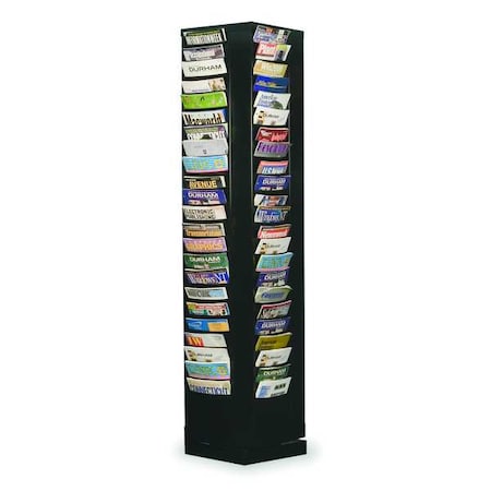 Durham Mfg Magazine Display 92 Compartments, 14-1/8"W x 14-1/8"D Black 415-08