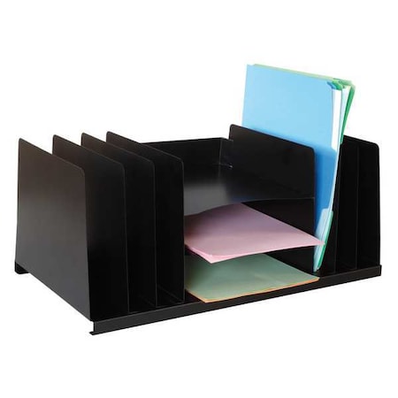 Zoro Select File Holder, Black, Steel, 21 1/2 in W, 11 in L, 8 3/4 in H, 9 Number of Compartments 2KEK9