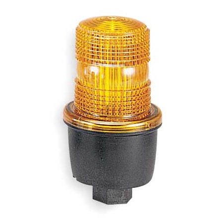 Federal Signal Warning Light, Amber, Steady Burn LED, 24V DC, Not Applicable FPM, 3 1/8 in Dia., (M) 1/2 in NPT LP3ML-024A