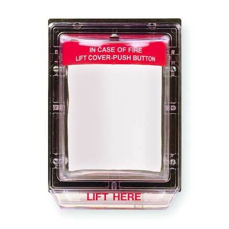 Safety Technology International Pull Station Guard, Polycarbonate, Flush Mount, 6 7/8 in W x 8 7/8 in H x 3 1/4 in D, Clear STI-1250