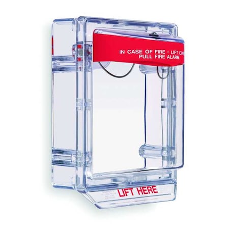 Safety Technology International Fire Alarm Protective Cover, Polycarbonate, Surface Mount, 6 7/8 in W x 8 7/8 in H x 5 1/4 in D STI-1130