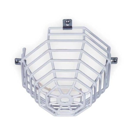 Safety Technology International Smoke Detector Guard, Steel, Surface Mount, 7 1/8 in W x 7 1/8 in H x 4 1/2 in D, White STI-9605
