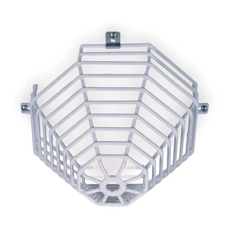 Safety Technology International Smoke Detector Guard, Steel, Surface Mount, 8 1/4 in W x 8 1/4 in H x 6 in D, White STI-9610