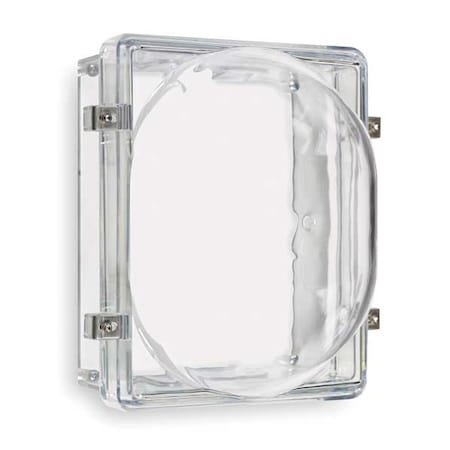 Safety Technology International Audible and Strobe Guard, Polycarbonate, Surface Mount, 6 1/2 in W x 8 1/2 in H x 5 3/4 in D, Clear STI-1221D