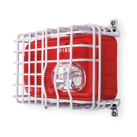 Safety Technology International Audible and Strobe Guard, Steel, Surface Mount, 9 3/8 in W x 6 1/8 in H x 5 in D, White STI-9720