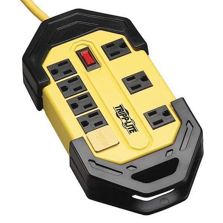 Tripp Lite Power Strip, SJT, 5-15R, 5-15P, 12 ft., Black/Yellow TLM812GF